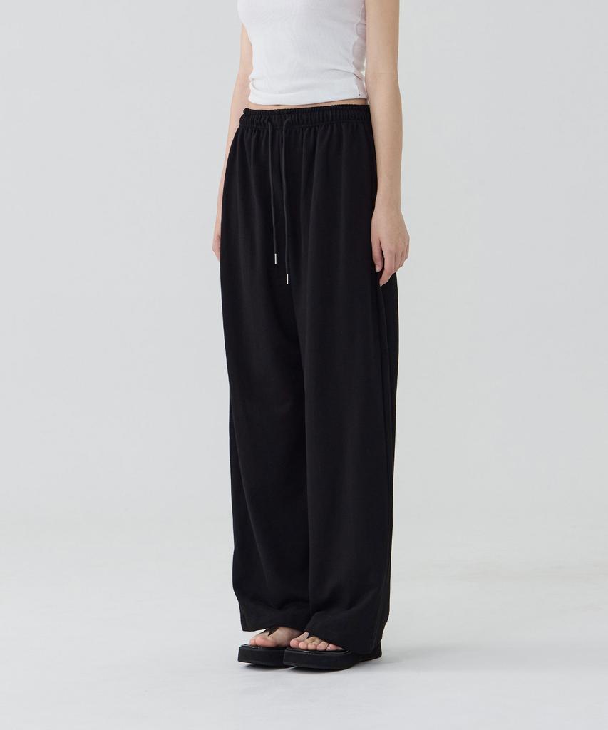 Une Light Cotton Wide Sweatpants_Black