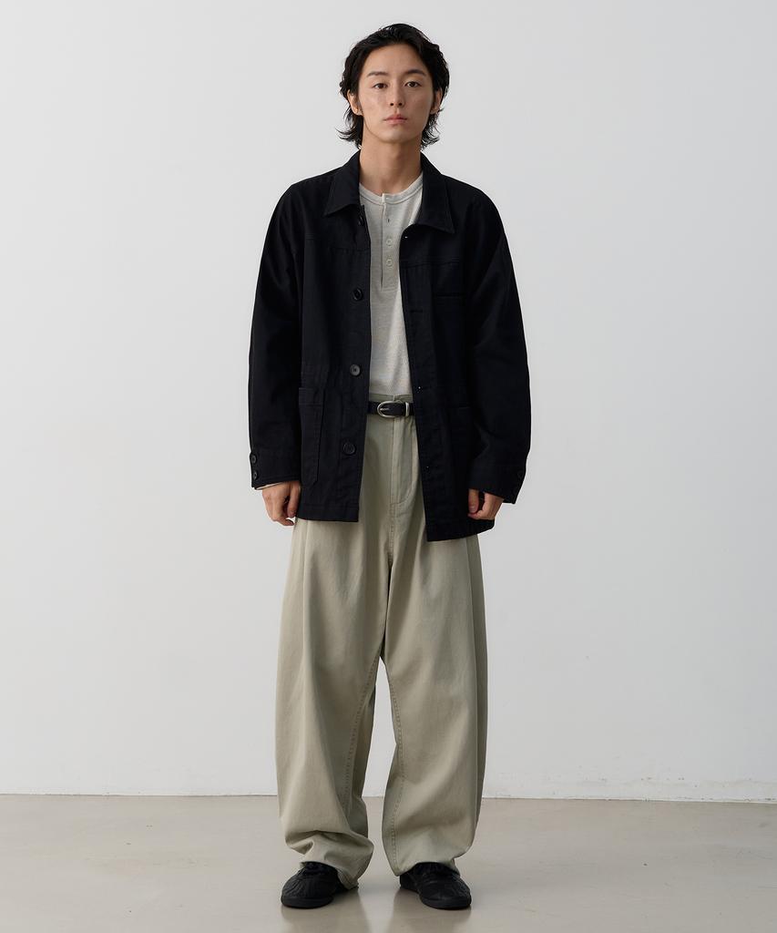 KNOUUN Wide Tapered Chino Pants (Light Gray)