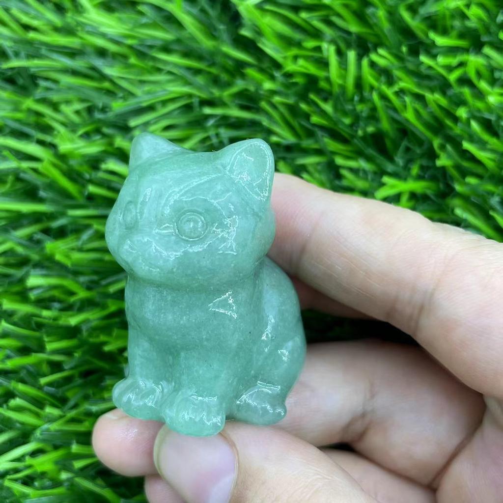 4cm Natural Stones Healing Gemstone Mini Size Carving Crafts Crystal Sitting Cats