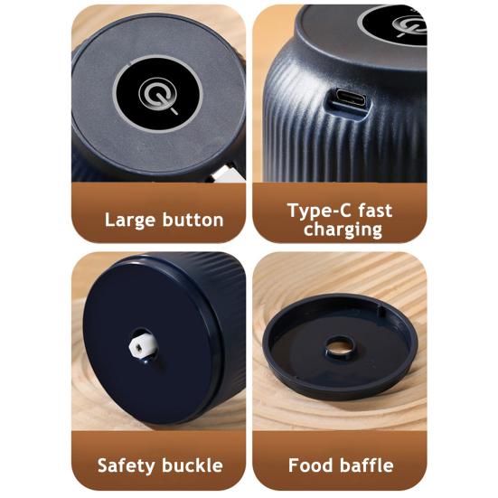 Electric Garlic Chopper Mini Rechargeable Cordless Veggie Chopper with 6 Blades Portable Electric Garlic Mincer for Kitchen Gadget