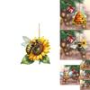 Adorable Acrylic Bee Rearview Mirror Hanging Ornament For Car Interior Decoration