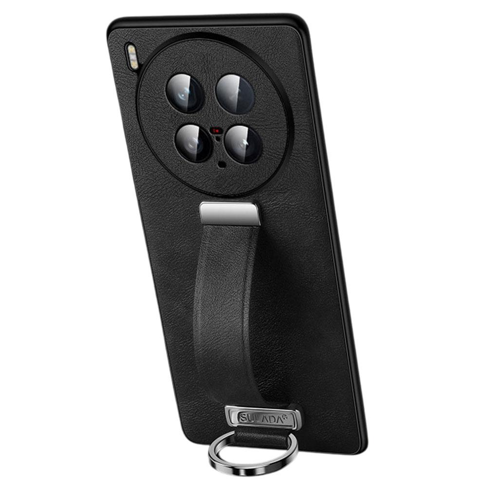 

SULADA Fashion Series for vivo X200 Ultra 5G Case Wristband Kickstand Leather Back Phone Cover Black