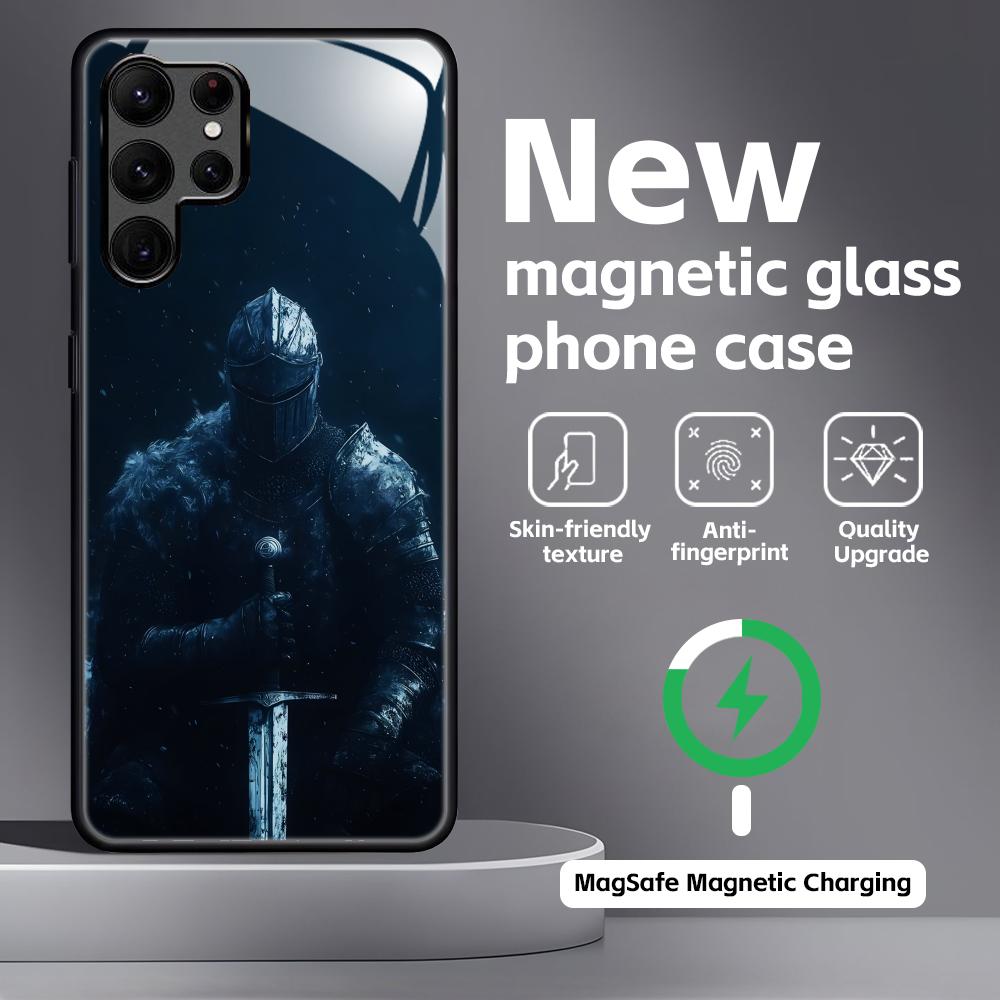Klasická hra DARK SOULS Pouzdro na telefon Pro Samsung S26 S25 S24 S23 S22 S21 Plus Ultra Note20 Skleněné Magnetické Pouzdro