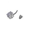 Stainless Steel Round Zircon Four-Claw Navel Ring Body Piercing Stud