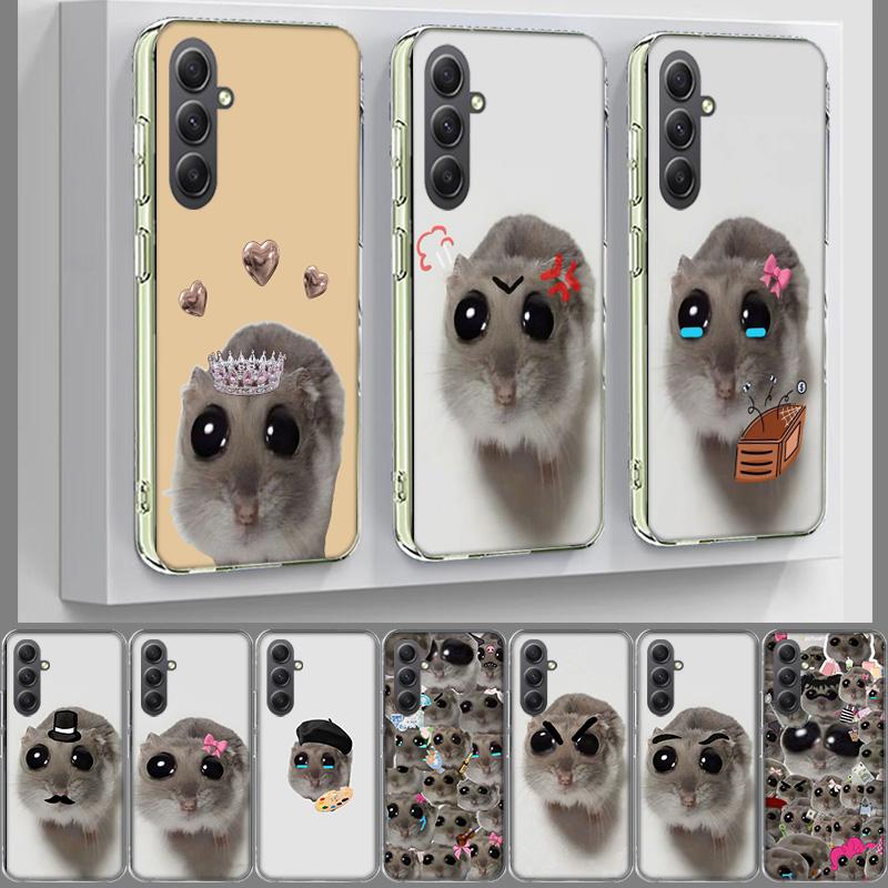 Funny Sad Hamster Meme Phone Case for Samsung A17 A37 A57 A07 A16 A26 A36 A56 A06 A02S A12 A22 A32 A52S A04S A14 A24 A34 A54 A03