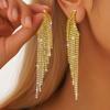 Ladies Light Luxury Gradient Color Long Tassel Shines Crystal Ear Drop