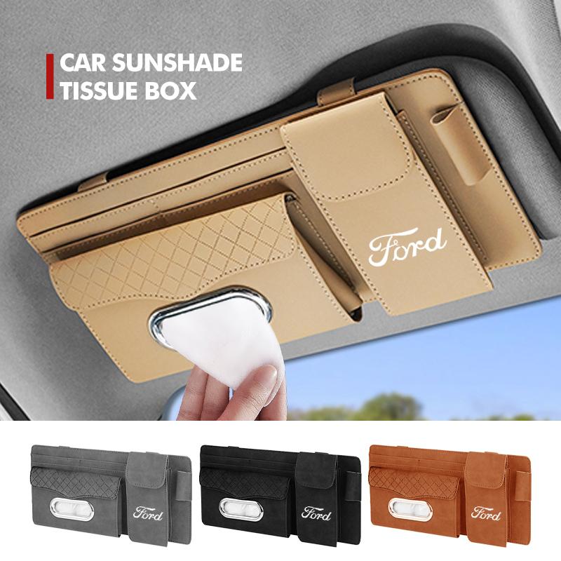 Car Accessories Sunvisor Tissue Box Paper Towel Storage Holder For Ford Fiesta Ranger Mondeo Escape Ecosport Fusion Explorer