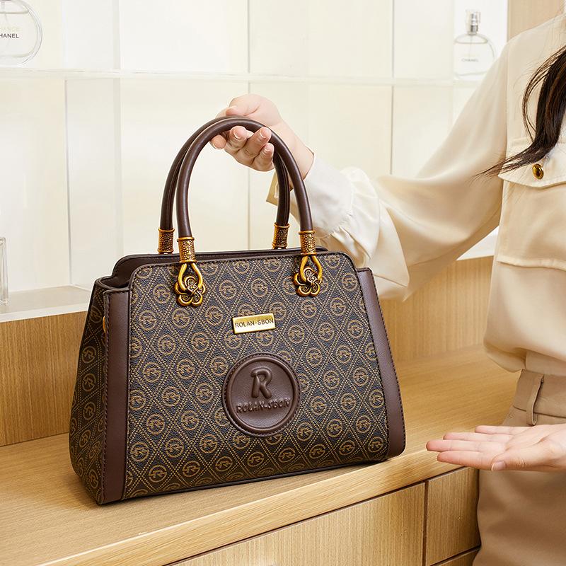 Fashionable Chinese Style Handbag for Women, New High-end Feel, Versatile for Commuting, Mom Handbag, Large Capacity, Single Shoulder