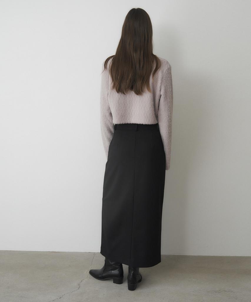 Mosyupamosyu One Pocket Low-Rise Slit Skirt [Black]