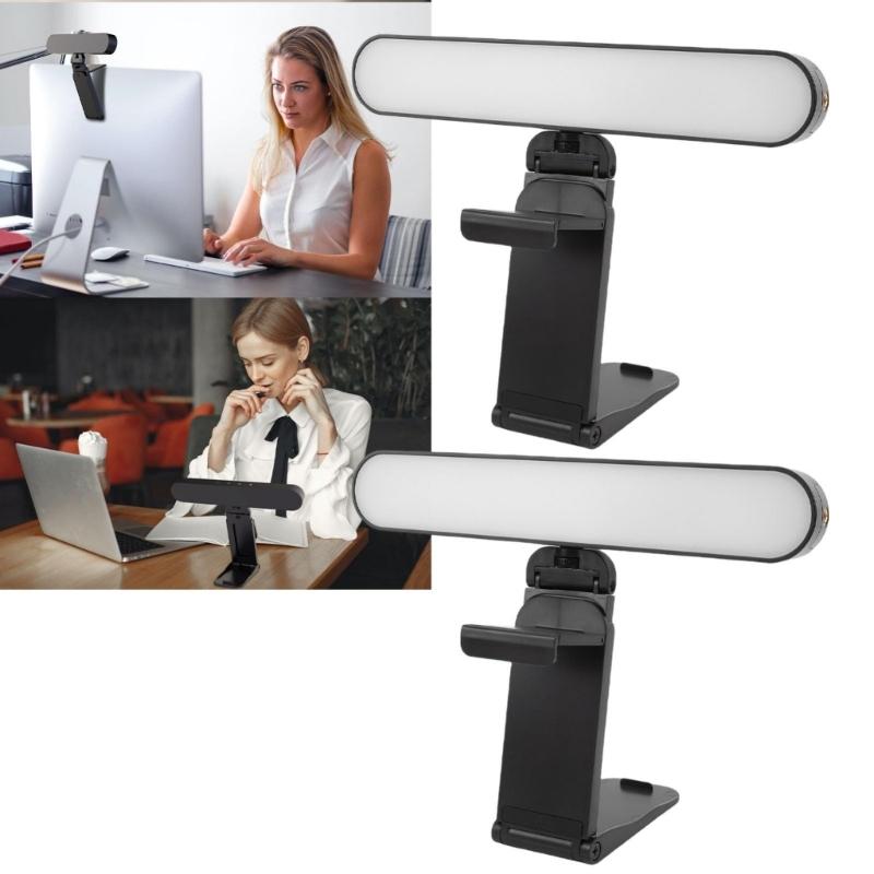 Double Head LED Light Club For Computer Screen Uniform Lighting ° Turn Modifiable Height USB Consistent Telecommute Use