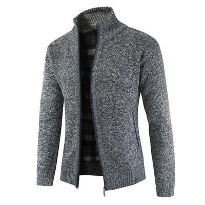 Autumn and Winter New Men's Stand-up Neck Cardigan Zipper Sweater Long-sleeved Men's Jacket