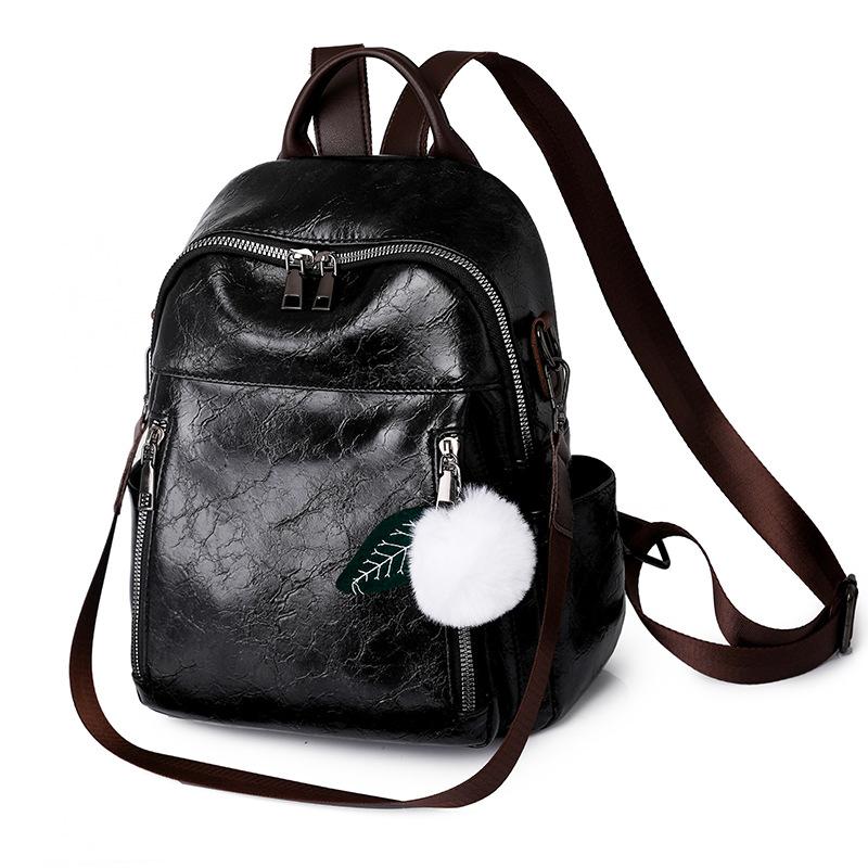 Trend schoolbag European and American new PU backpack Japanese and European style temperament women's bag leisure travel backpack