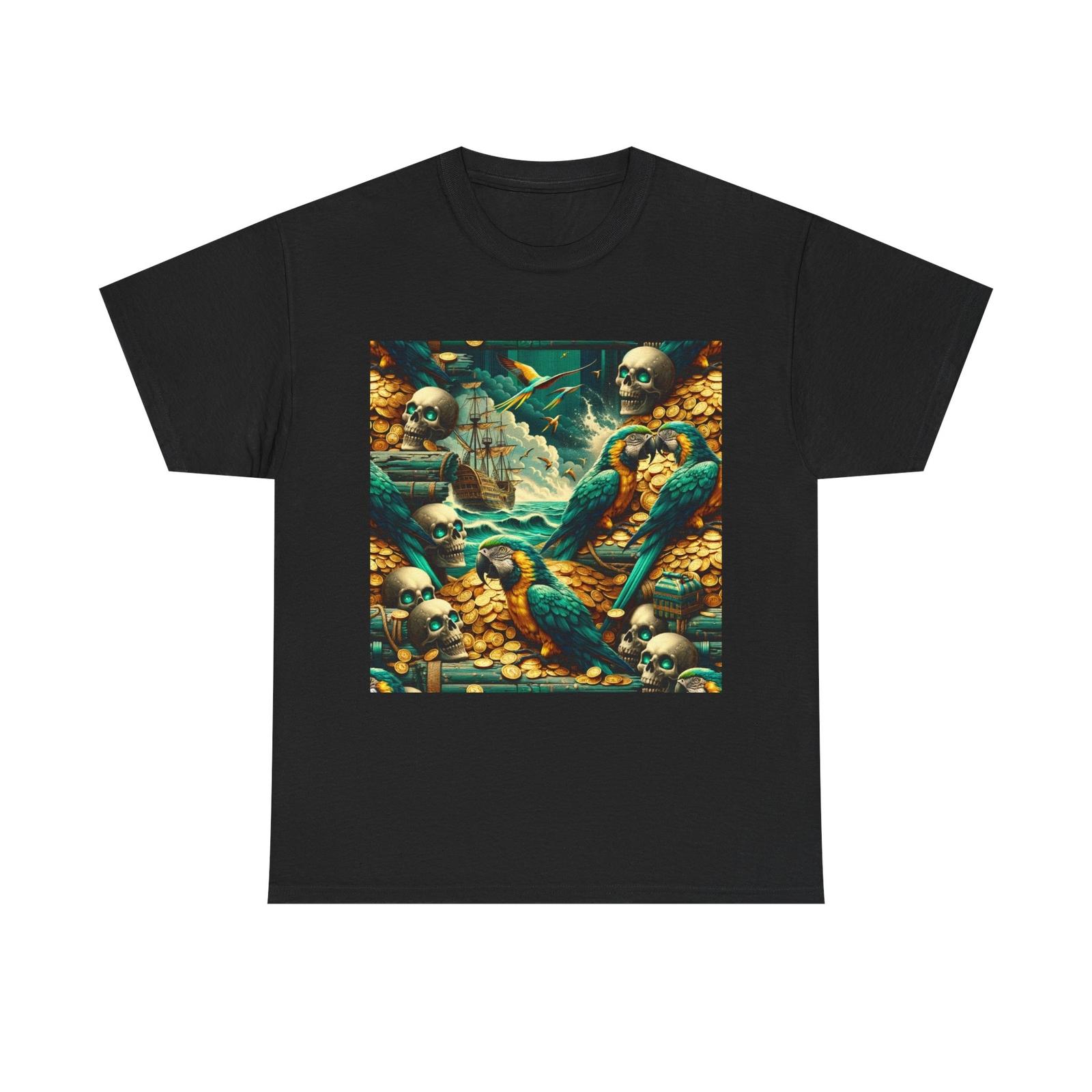 Unisex Adult T Shirt Pirate Parrots in Treasure Cove S разноцветный