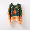 Loose Fit Poncho Cloak Thin Scarf Printed Comfortable Simulated Silk Pullover Sun Protection Polyester Versatile Scarves Women