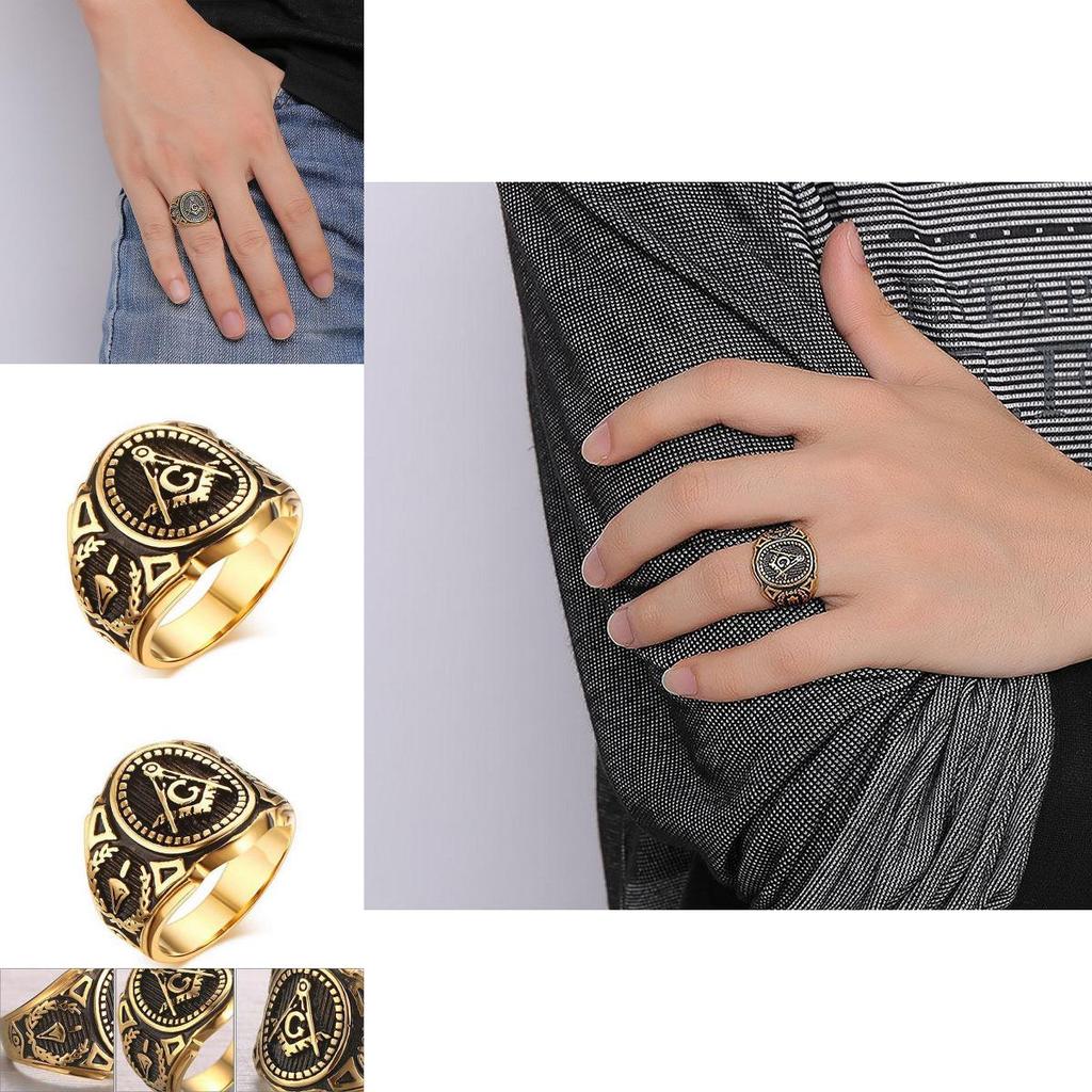 Anello da Uomo Color Oro con Lettera Moda Elegante Semplice Stile Trendy per Uso Quotidiano da Uomo