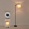 KD Hemp Shade 12W 3-Color Dimmable Bedside Floor Lamp