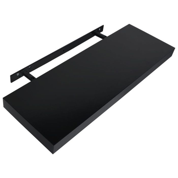 VidaXL Floating Wall Shelves 2 Pcs Black 60x20x3.8 Cm 288201