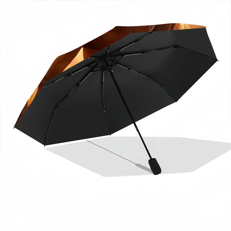 1pc Horse Sunset Automatic Folding Umbrella Portable Collapsible 8-Rib Umbrella for All Seasons, Casual Outdoor Accessory, B63