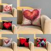 Valentine Red Heart Cushion Cover Soft Reversible  Durable Pillow Cover  MultiScene Use for Home  Car Daily Comfort
