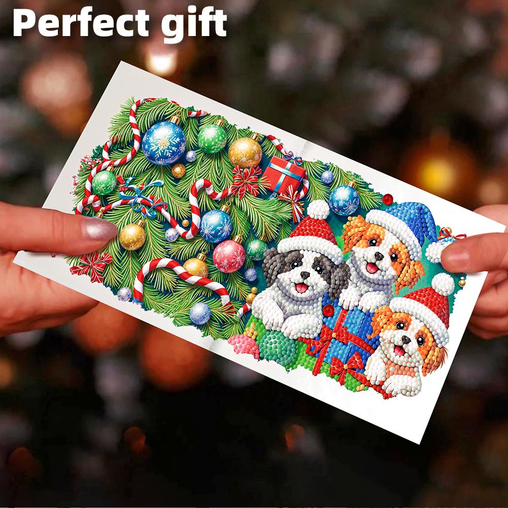 12PCS DIY Xmas Print Diamond Painting Greeting Card Set Diamond Art Greeting Cards for Birthdays Thanksgiving & Special Occasion