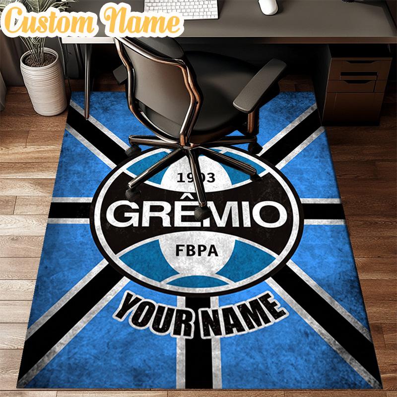 Custom Name Gremio Football Club Emblem Rug Office Rug Chair Mat Non Slip Carpet Rugs for Bedrooms Dining Room Living Room Home Decor Gifts