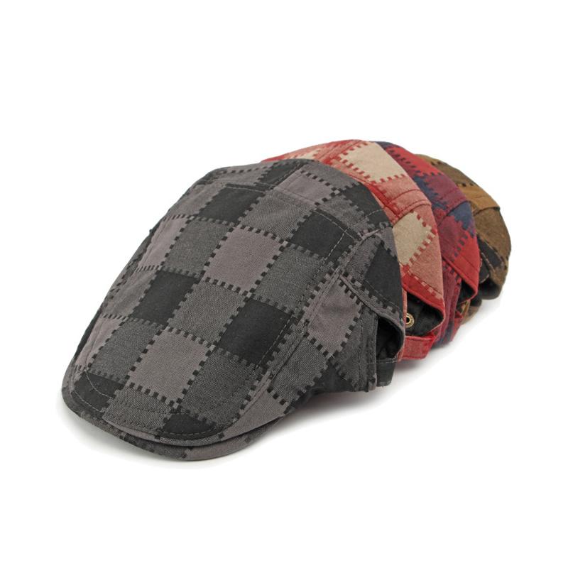 Women Peaked Cap Men's Plaid Beret Spring Autumn Forward Cap Outdoor Sunshade Cap
