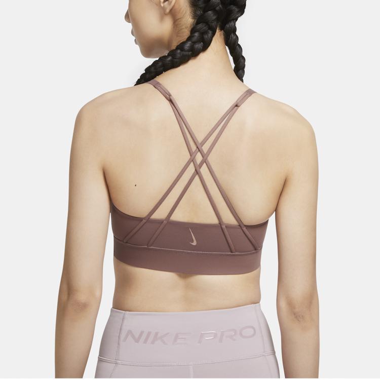 Nike Swoosh Luxe Solid Medium Support Sports Bra Tank Women Underwear Desert CJ0545-298