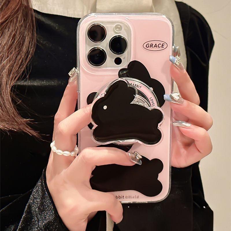 Korean Cute Cartoon Rabbit Magnetic Holder Grip Tok Griptok Phone Stand Holder Support For iPhone For Pad Magsafe Smart Tok