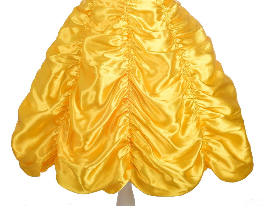 [Dressy Daisy] Toddler Girls Belle Costume, Princess Cosplay, Kids Skirt, Beauty and the Beast Dress, Halloween Costume, Yellow, Size 4-5 Years, 110