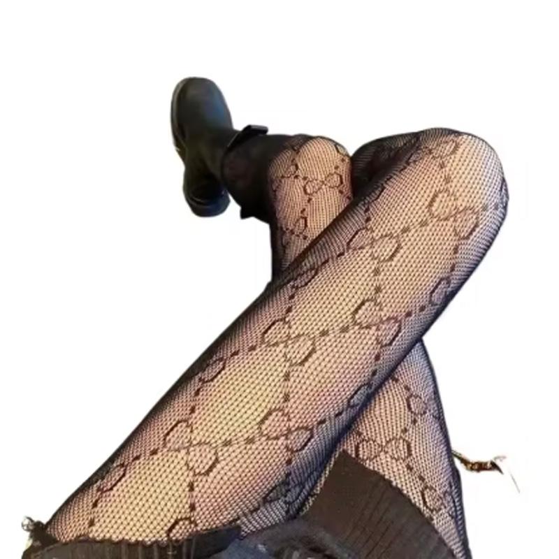 

Сексуальные колготки GG роскошные женские черные белые колготки прозрачные тонкие чулки Y2K вечеринка клуб медиа носки One Size