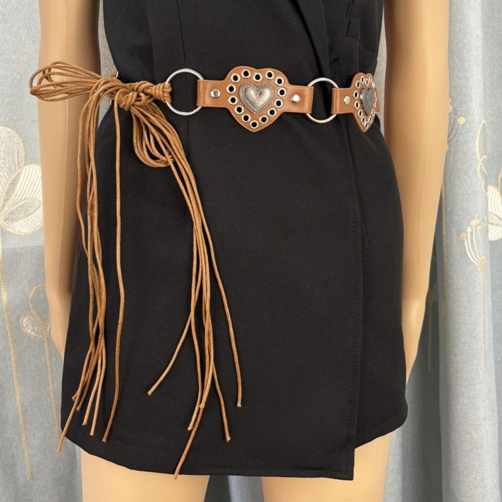 

Vintage Boho Belt Love Heart Punk Waistband Fashion Jeans Belt Women чорний