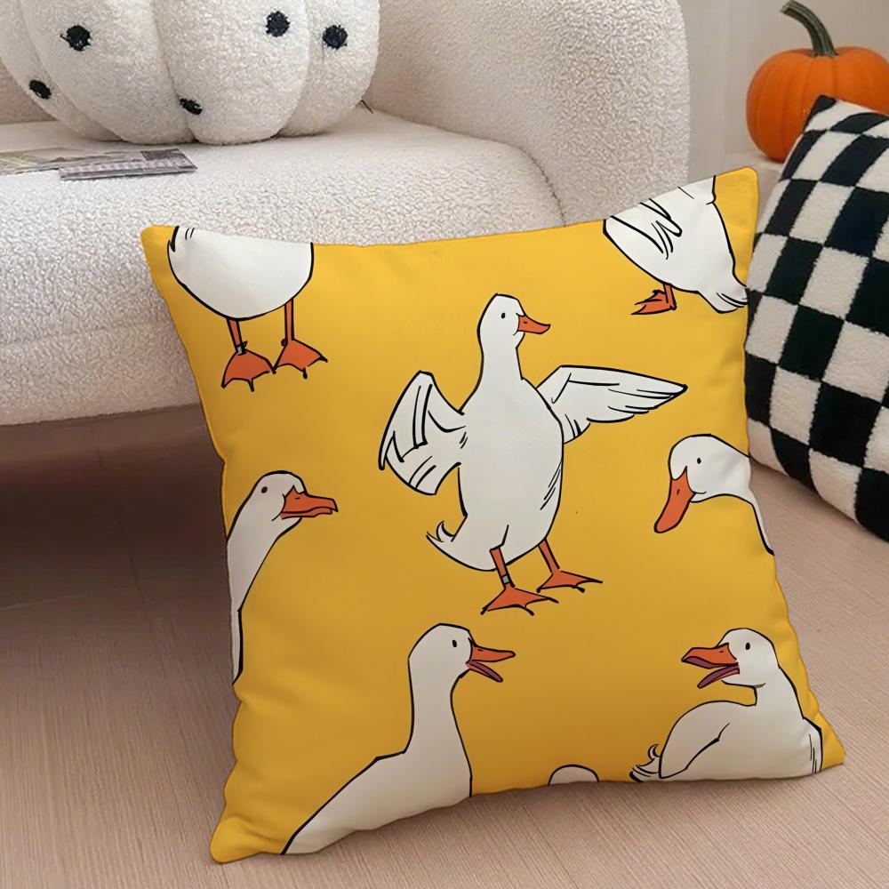 Cute goose Cushion Cover Throw Pillow Cover Hidden Button Durable Polyester Chair Cushion