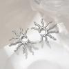 Stainless Steel Earrings Beautifully Unique and Individual Designs Blazing Sun Sculpted Earrings For Women Zircon Daily Wear