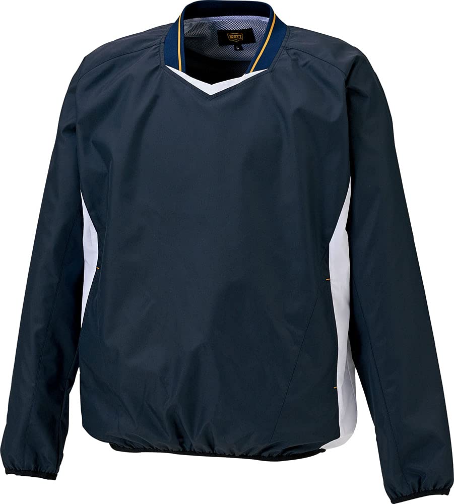 

ZETT Baseball Long Sleeve Jumper Navy x White 150 BOV331J Boys V-Neck (2911A)