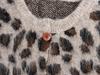 Leopard Print Round Neck Ribbed Knit Cardigan - European & American Style