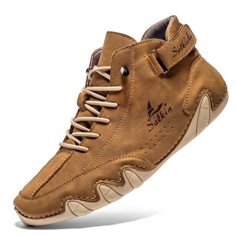 Cizme Bărbați Cusătură manuală Pantofi din piele despicat Cizme Bărbați Mocasini Pantofi casual pentru bărbați