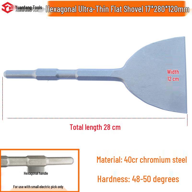 Electric Hammer Drill Set: Square/Round Shank with Pointed, Flat, U-shaped Chisels, Pick Head, Shovel, and Slotting Through-wall Drill.