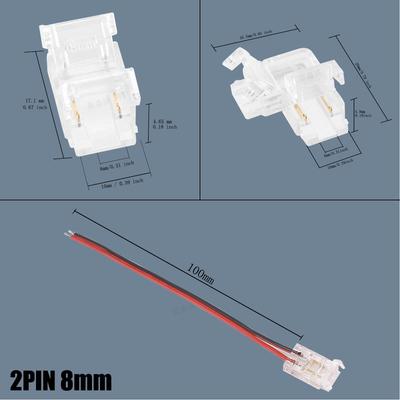 Crystal Clear Mini COB LED Strip Light Connector - Transparent, Solderless, Recessed Lighting Accessory