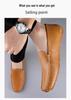 Men's Large Cowhide Leather Slip-On Driving Moccasins - Casual Spring Loafers