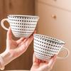 Polka Dot Blue Pattern Ceramic Cup Large Capacity Coffee Mug Jumbo Mug Tea Milk Cereal Mug Breakfast Cup for Home Kitchen, 1pc