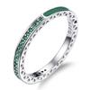 New Trendy Rainbow Simulated Diamond Stackable 925 Sterling Silver Eternity Ring for Women Wedding Finger Band Gift Z30
