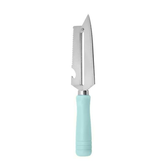 Multifunctional Vegetable Peeler with Comfort Handle Stainless Steel Curved Blade Built-in Bottle Opener Kitchen Tool for Apples Carrots Cucumbers