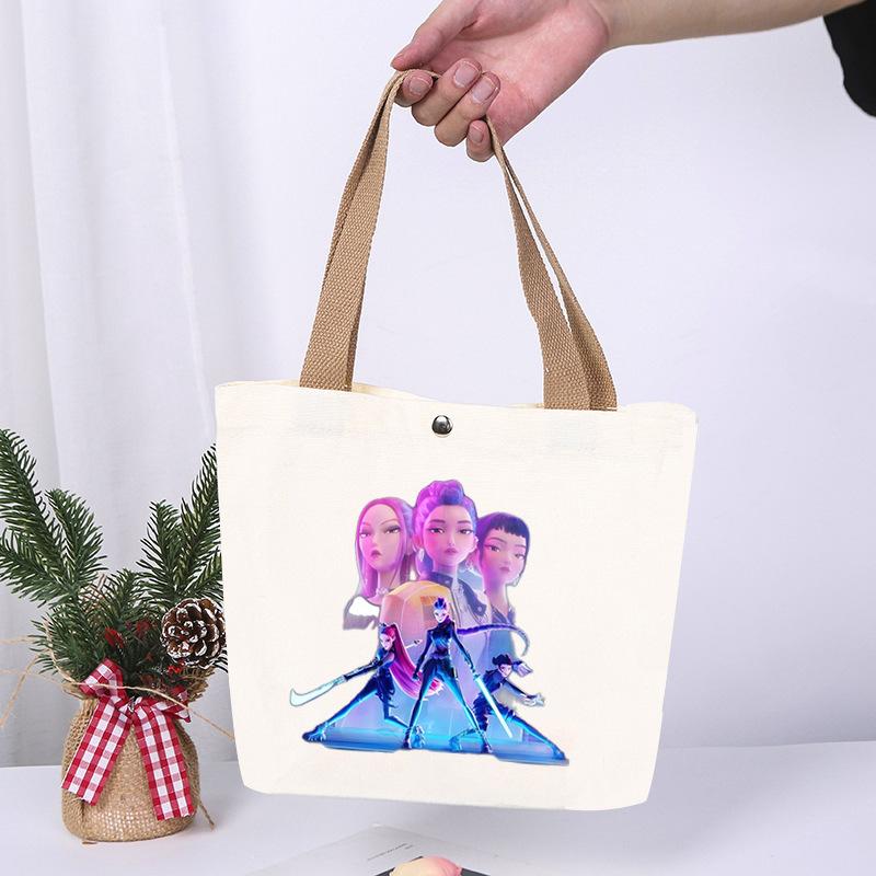 K-Pop Anime Cartoon Printed Student Large Capacity Portable Shoulder Bag Fashion Casual Canvas Bag