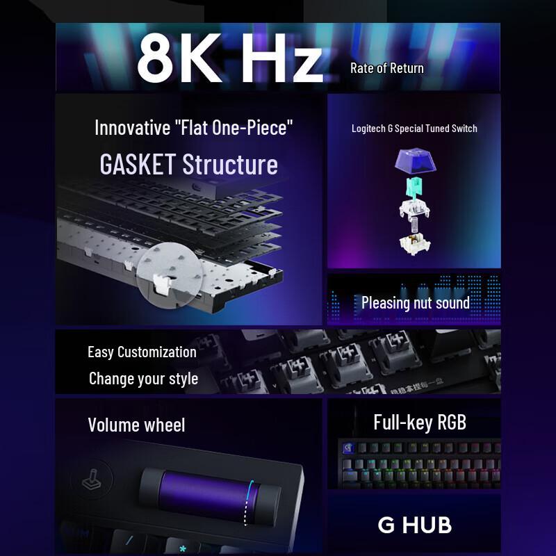 Logitech G316 X 8K 98-Key Hot-Swappable RGB Mechanical Keyboard