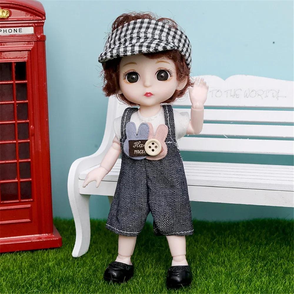 16cm 112 Mädchen Prinzessinnenpuppe BJD Puppe mit Kleidung Schuhen Beweglich 13 Gelenke Süßes Süßes Gesicht Kindergeschenk DIY Verkleidungsspielzeug für Kinder