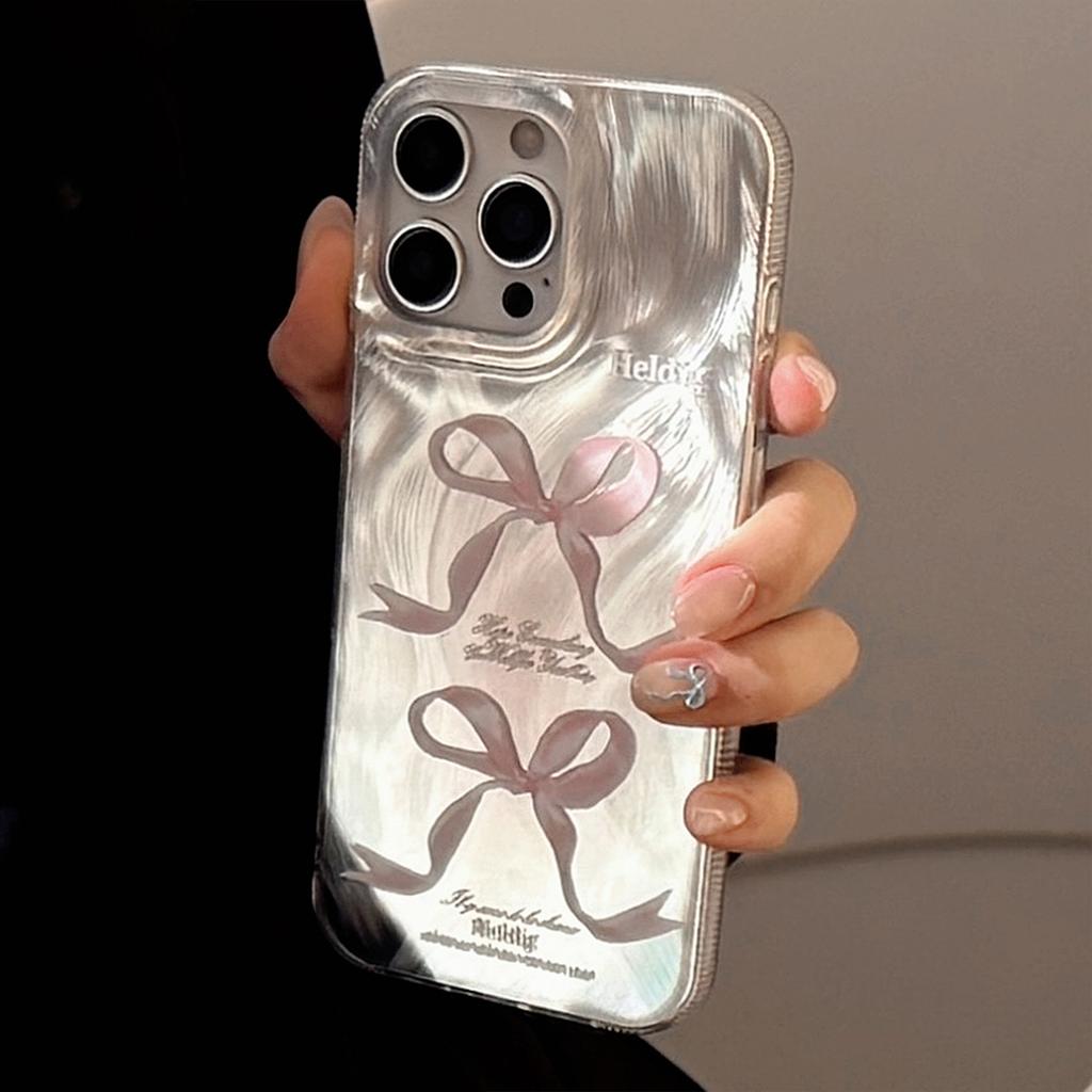 Glitter Bow Phone Case for iPhone 17 16 15 14 13 Pro Max, Cute Rhinestone Bowknot Shockproof Cover, Aesthetic Girly Protective Case