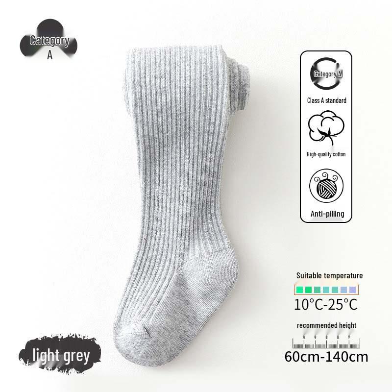 Kids' Combed Cotton Vertical Stripe Pantyhose: Autumn-Winter Leggings & Tights