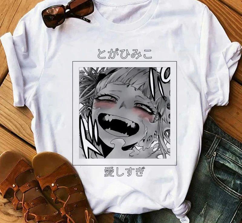 Japanese Anime My Hero Academia Graphic Fun Print T Shirt Fashion Women Retro Cotton T-shirt  Summer Loose Y2K Top T-Shirt
