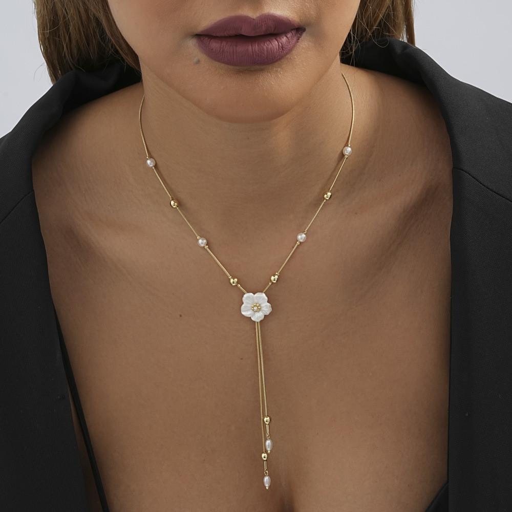 

Resin Fashionforward Flower And Tassel Pendant Necklace In Gold For Women In 2023