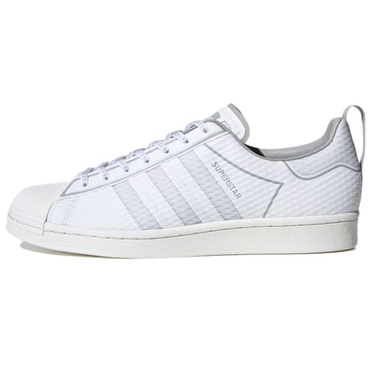 Adidas Originals Superstar Durable Low-Top Skate Shoes Men Sneakers White Gray FW6014